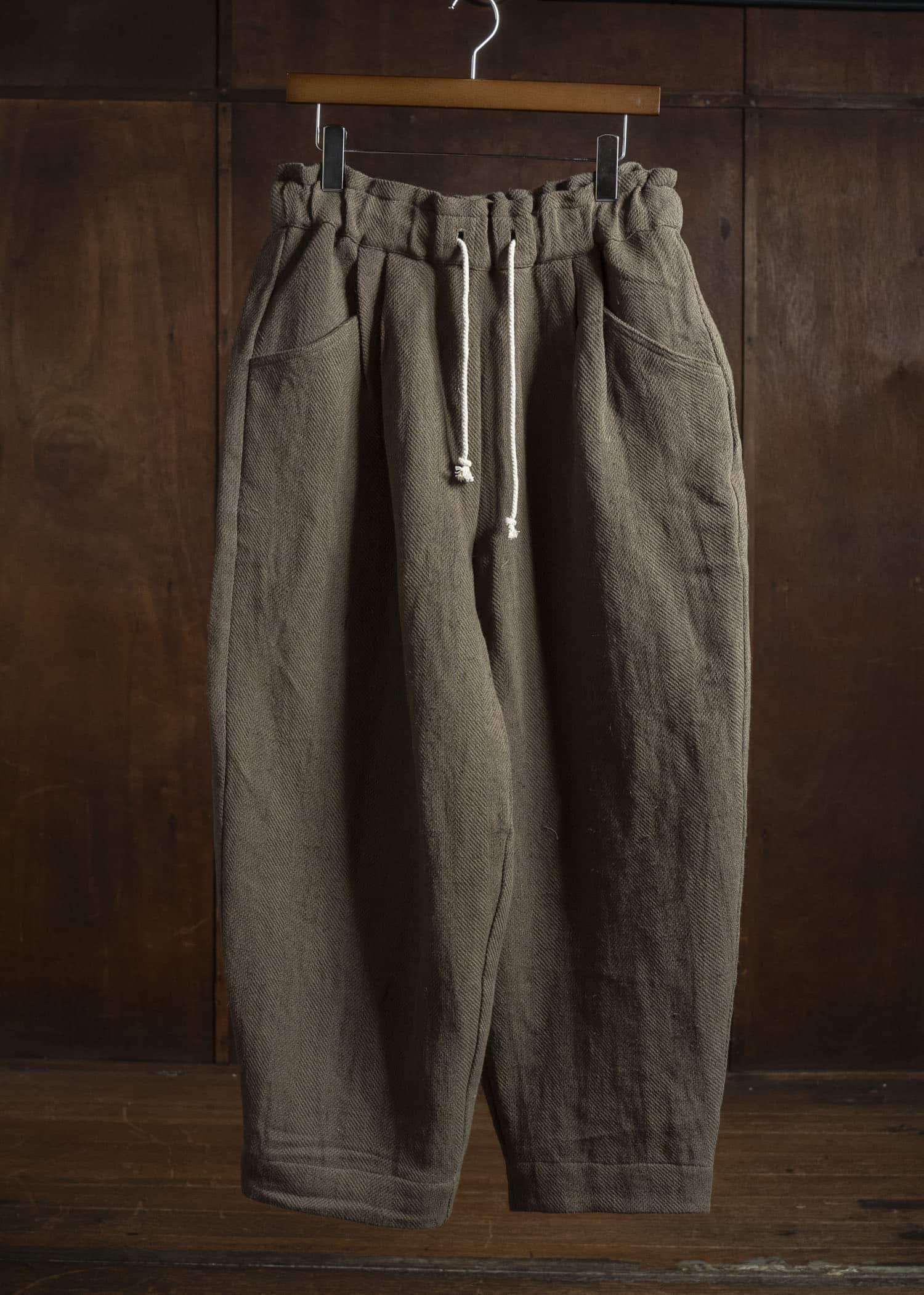 Gathering Textiles Sailor Pant Organic Cotton Poplin , Dyed Green SAP01-HC-KG