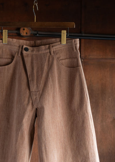 JAN-JAN VAN ESSCHE TROUSERS#78 OVERSIZED 6 POCKET DENIM TROUSERS COTTON DENIM KAKISHIBU