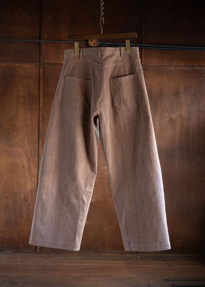 JAN-JAN VAN ESSCHE TROUSERS#78 OVERSIZED 6 POCKET DENIM TROUSERS COTTON DENIM KAKISHIBU