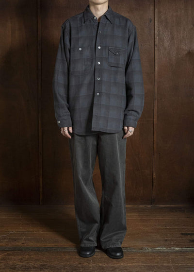 Taiga Takahashi Lot.111-Charcoal Work Shirt Charcoal
