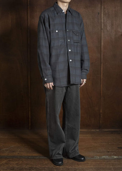 Taiga Takahashi Lot.111-Charcoal Work Shirt Charcoal