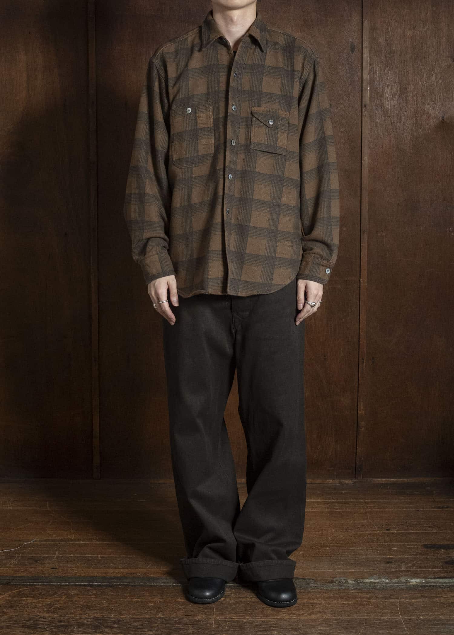 Taiga Takahashi Lot.111-Brown Work Shirt Brown