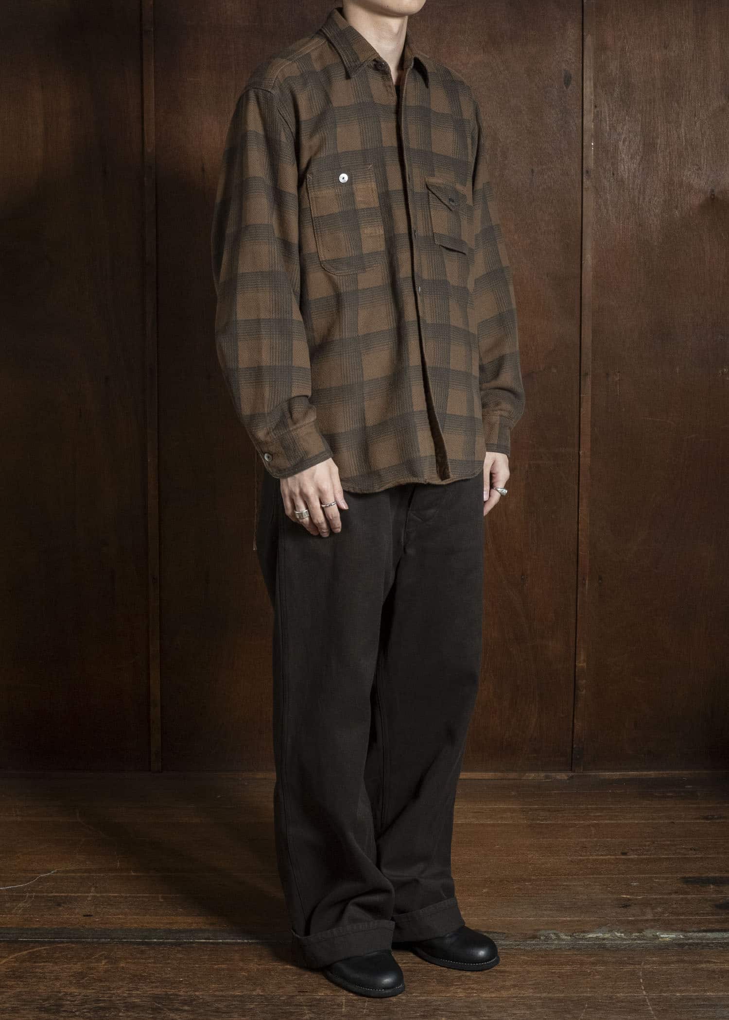 Taiga Takahashi Lot.111-Brown Work Shirt Brown