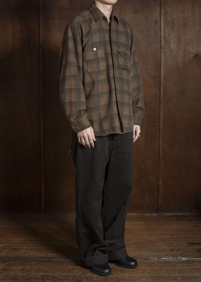 Taiga Takahashi Lot.111-Brown Work Shirt Brown