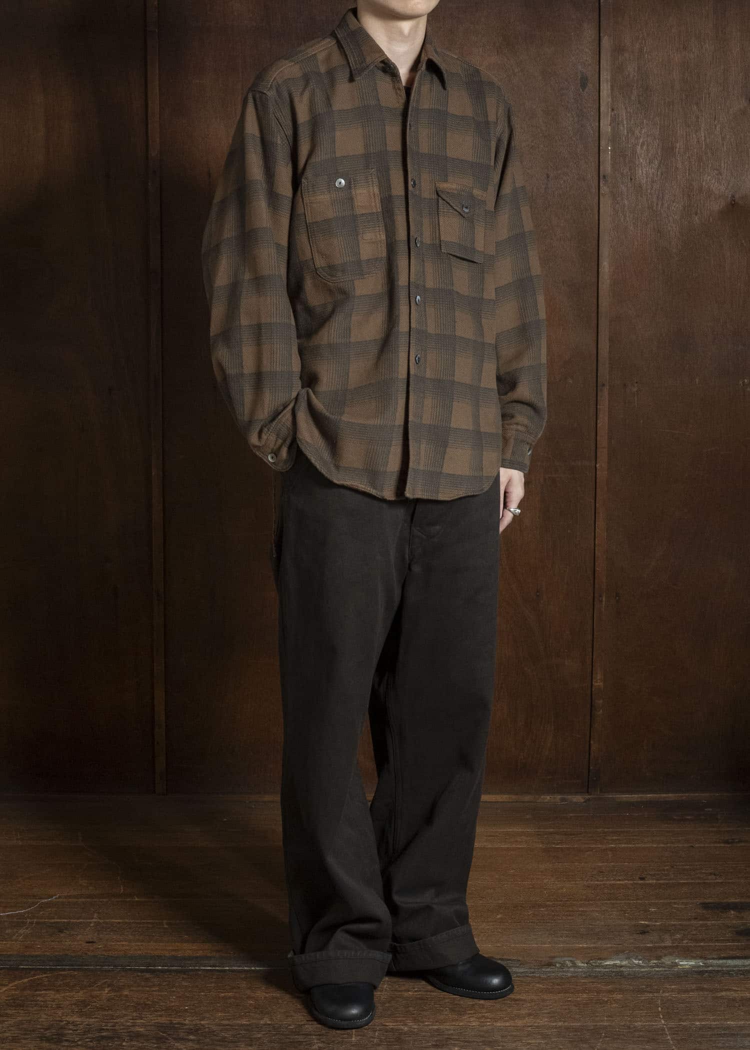 Taiga Takahashi Lot.111-Brown Work Shirt Brown