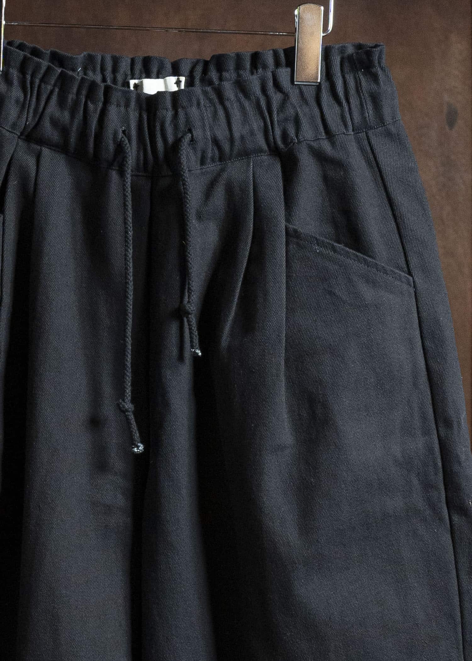 Gathering Textiles Sailor Pant Organic Cotton Poplin , Naturally Dyed Black SAP01-DC-BK
