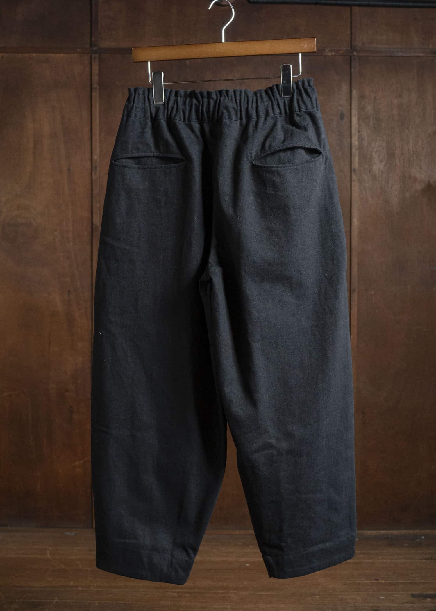 Gathering Textiles Sailor Pant Organic Cotton Poplin , Naturally Dyed Black SAP01-DC-BK