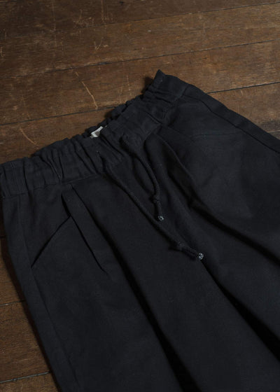 Gathering Textiles Sailor Pant Organic Cotton Poplin , Naturally Dyed Black SAP01-DC-BK