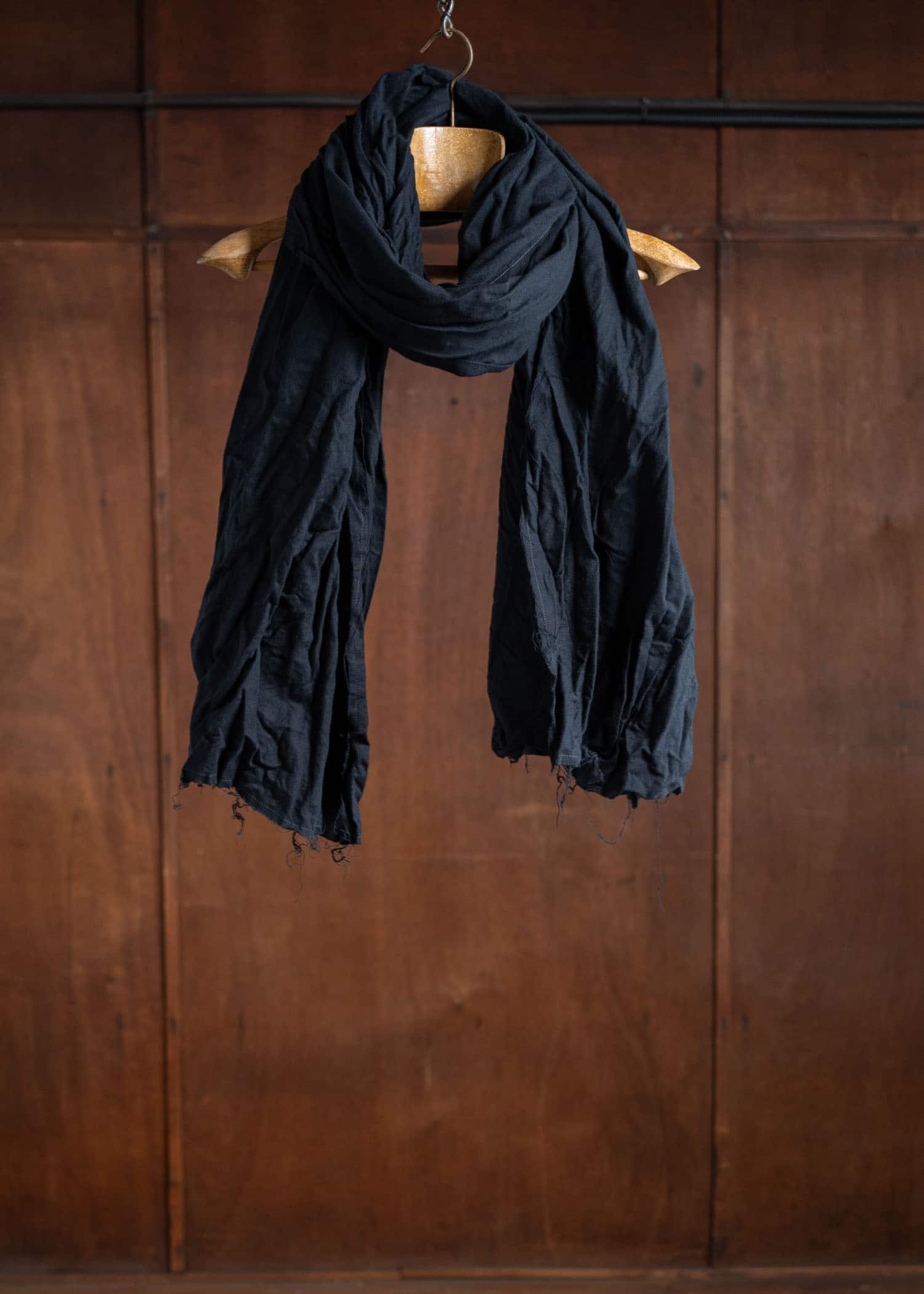 SCHA Casablanca Big Oe“ Ultra Soft Touch Cotton Twill Flannel Scarf With Scha Lettering Black × Black #1773