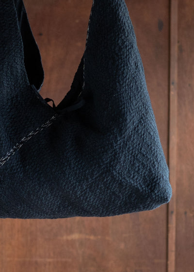 JAN-JAN VAN ESSCHE BAG#36TSUNO BUKURO STYLE HAND WOVEN BAG BROKEN WAVES BLACK