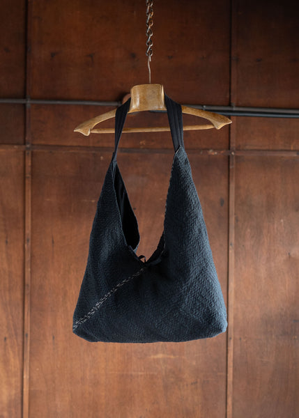 JAN-JAN VAN ESSCHE BAG#36TSUNO BUKURO STYLE HAND WOVEN BAG BROKEN WAVES BLACK