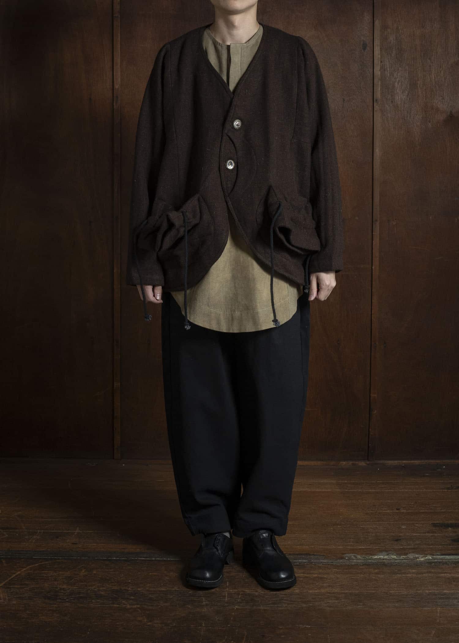 Gathering Textiles Beekeeper Jacket Handwoven , Handfelted Yak And Sheep , Wool , Brown BKJ01-FW-BR