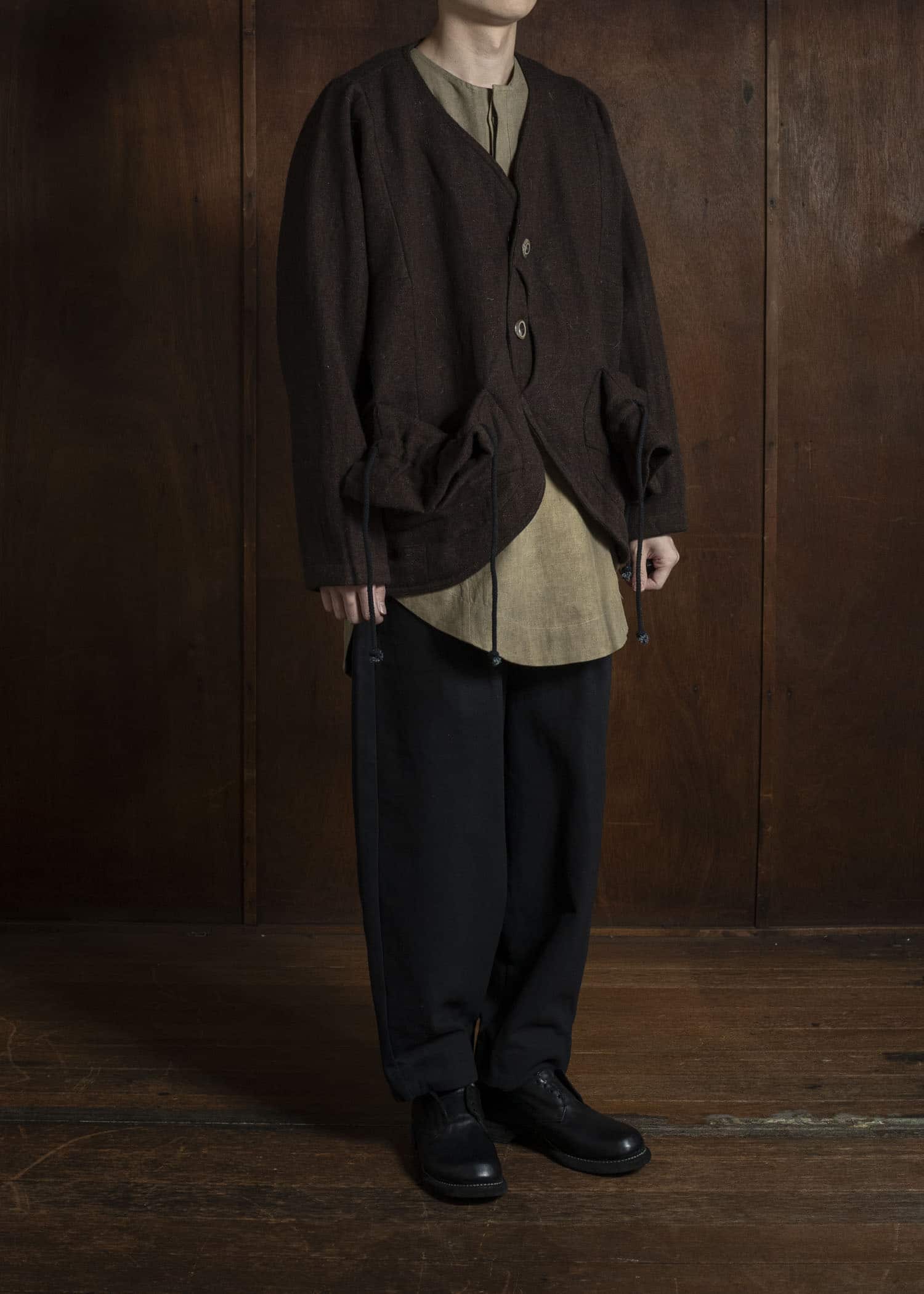 Gathering Textiles Beekeeper Jacket Handwoven , Handfelted Yak And Sheep , Wool , Brown BKJ01-FW-BR