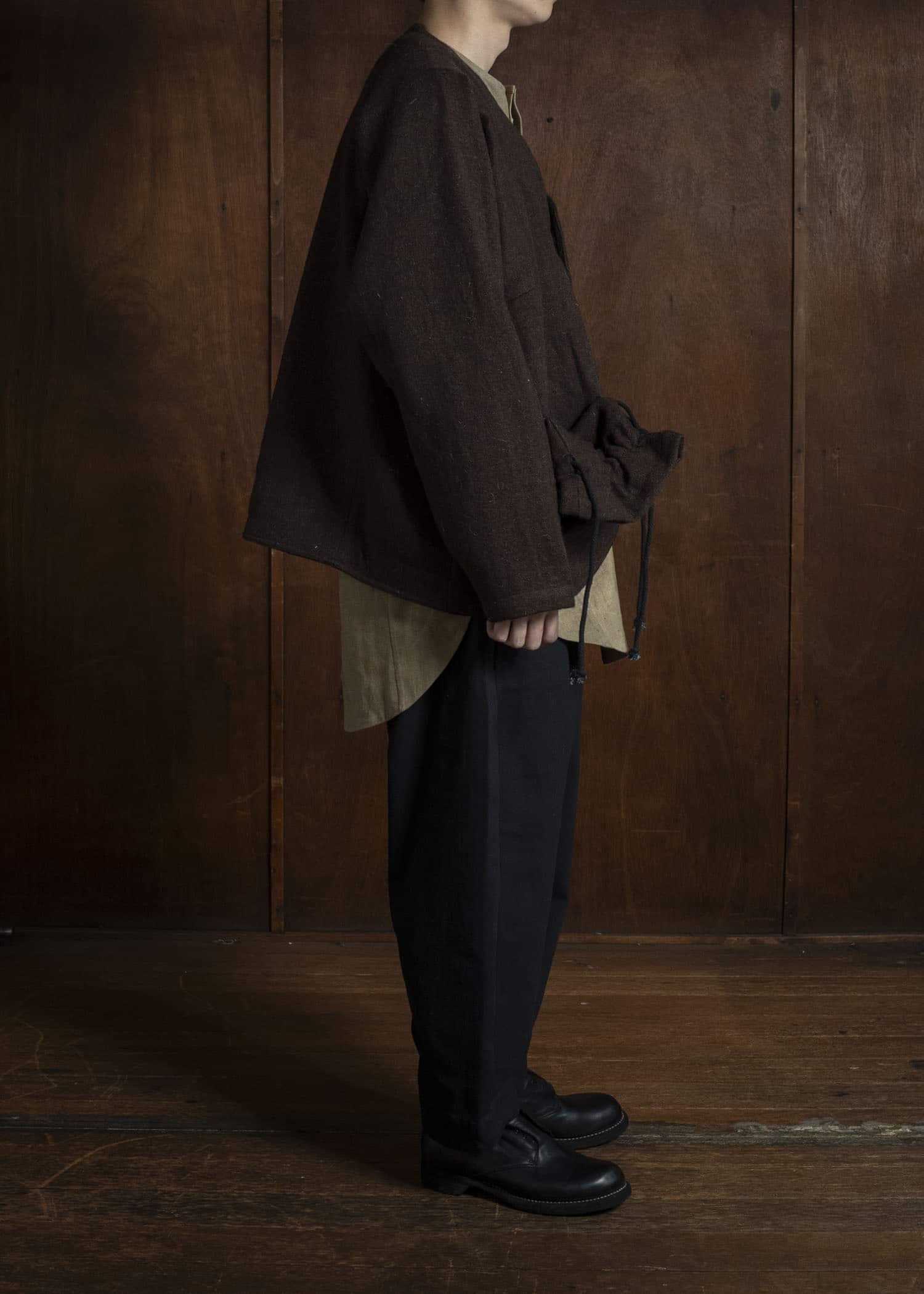 Gathering Textiles Beekeeper Jacket Handwoven , Handfelted Yak And Sheep , Wool , Brown BKJ01-FW-BR