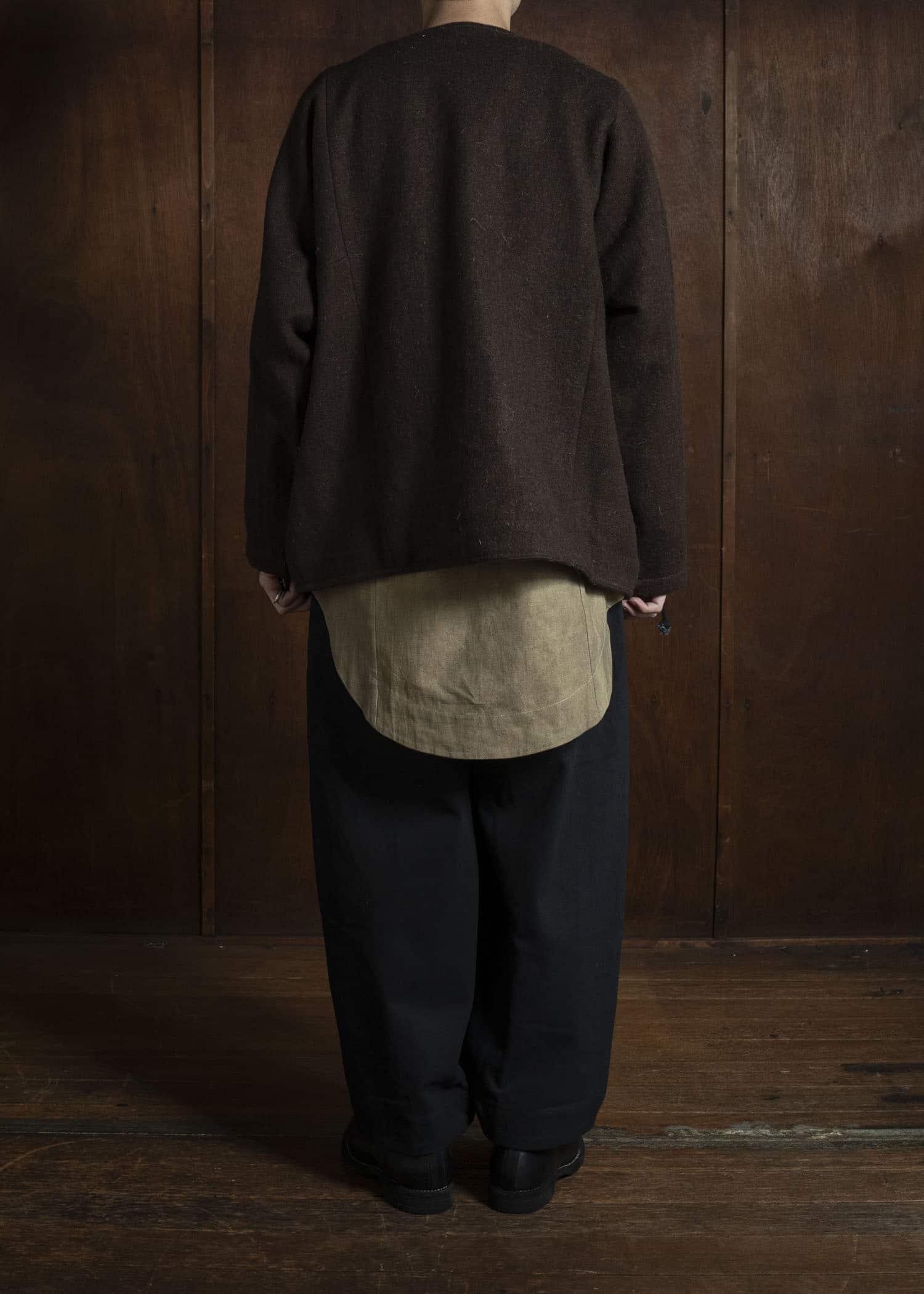 Gathering Textiles Beekeeper Jacket Handwoven , Handfelted Yak And Sheep , Wool , Brown BKJ01-FW-BR