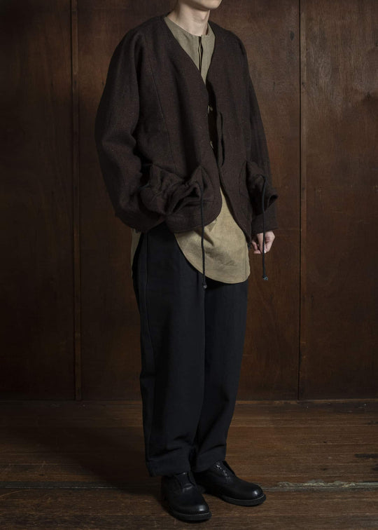 Gathering Textiles Beekeeper Jacket Handwoven , Handfelted Yak And Sheep , Wool , Brown BKJ01-FW-BR