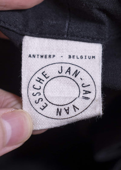 JAN-JAN VAN ESSCHE 23SS COTTON LINEN BLACK TROUSERS