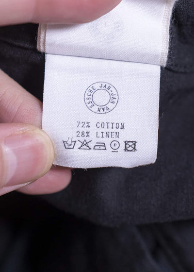 JAN-JAN VAN ESSCHE 23SS COTTON LINEN BLACK TROUSERS