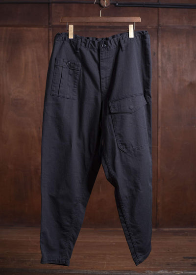 YOHJI YAMAMOTO POUR HOMME 24AW BLACK SCANDAL COTTON CHINO PANTS