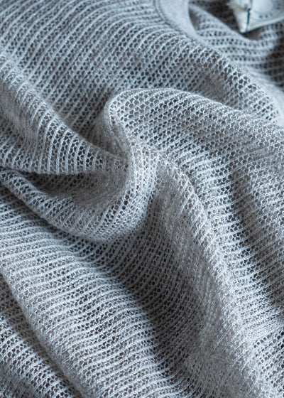 JAN-JAN VAN ESSCHE KNIT#62LOOSE FIT TANK TOP LINEN COTTON YARN BEIGE