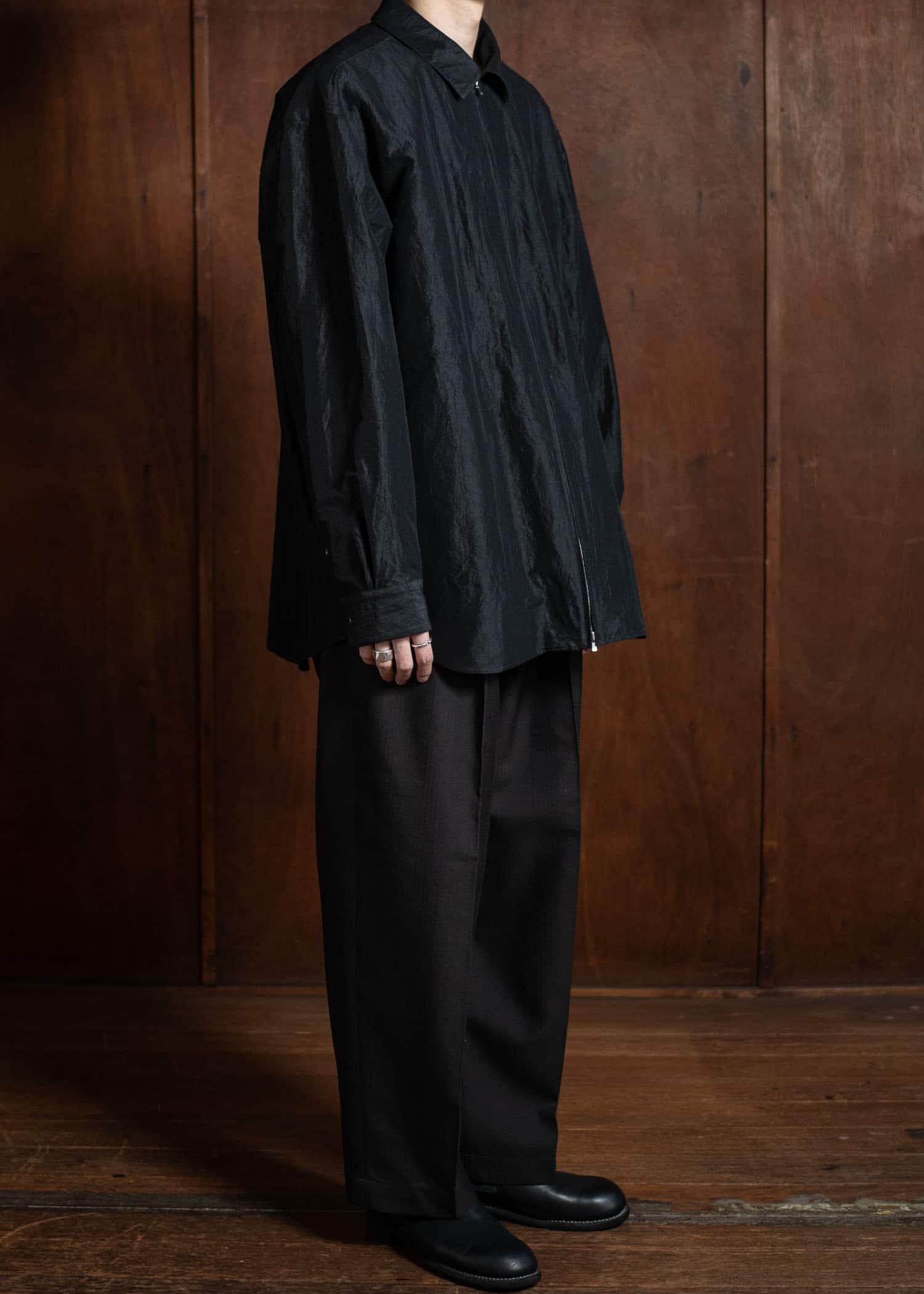 YOKO SAKAMOTO Zip ShirtYS-25SS-58-BLACK