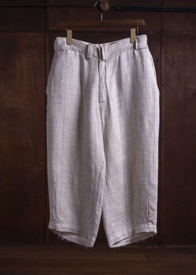 Geoffrey B. Small SILK LINEN CROPPED PANTS