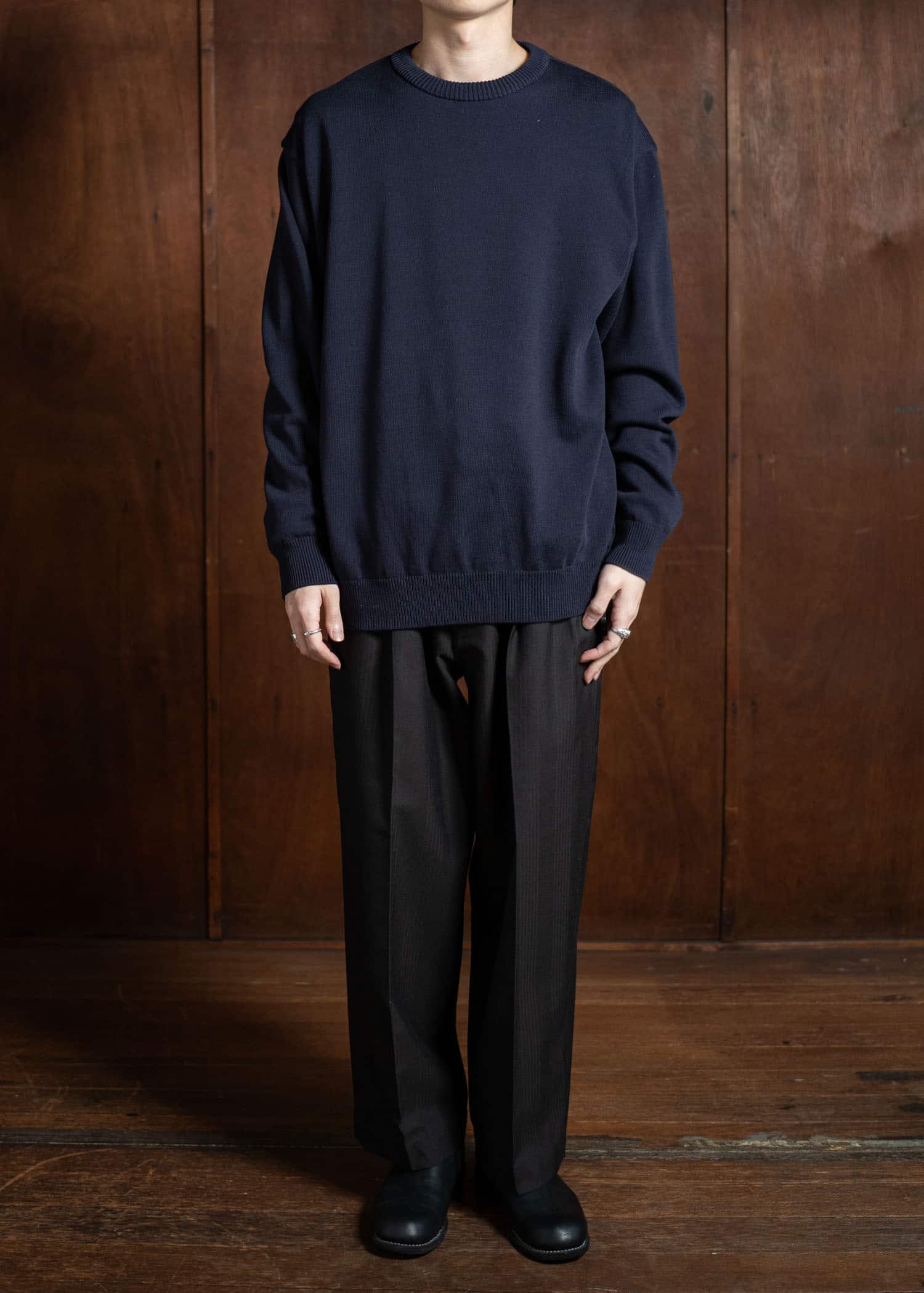 YOKO SAKAMOTO Crew Neck KnitYS-25SS-109-NAVY