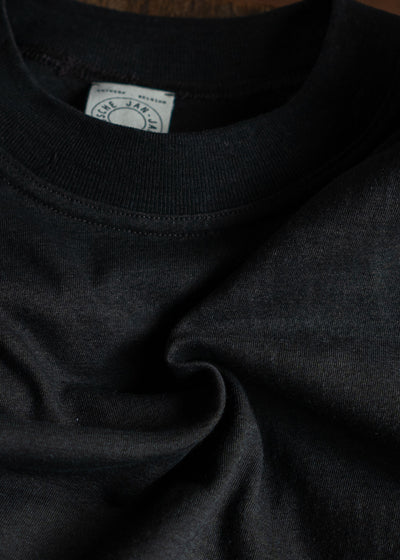JAN-JAN VAN ESSCHE TEE#81 OVERSIZED CREWNECK TEE COTTON LINEN JERSEY DARK SUMI