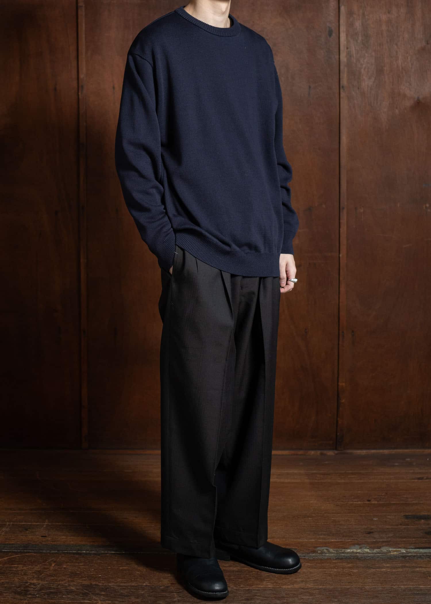 YOKO SAKAMOTO Crew Neck KnitYS-25SS-109-NAVY