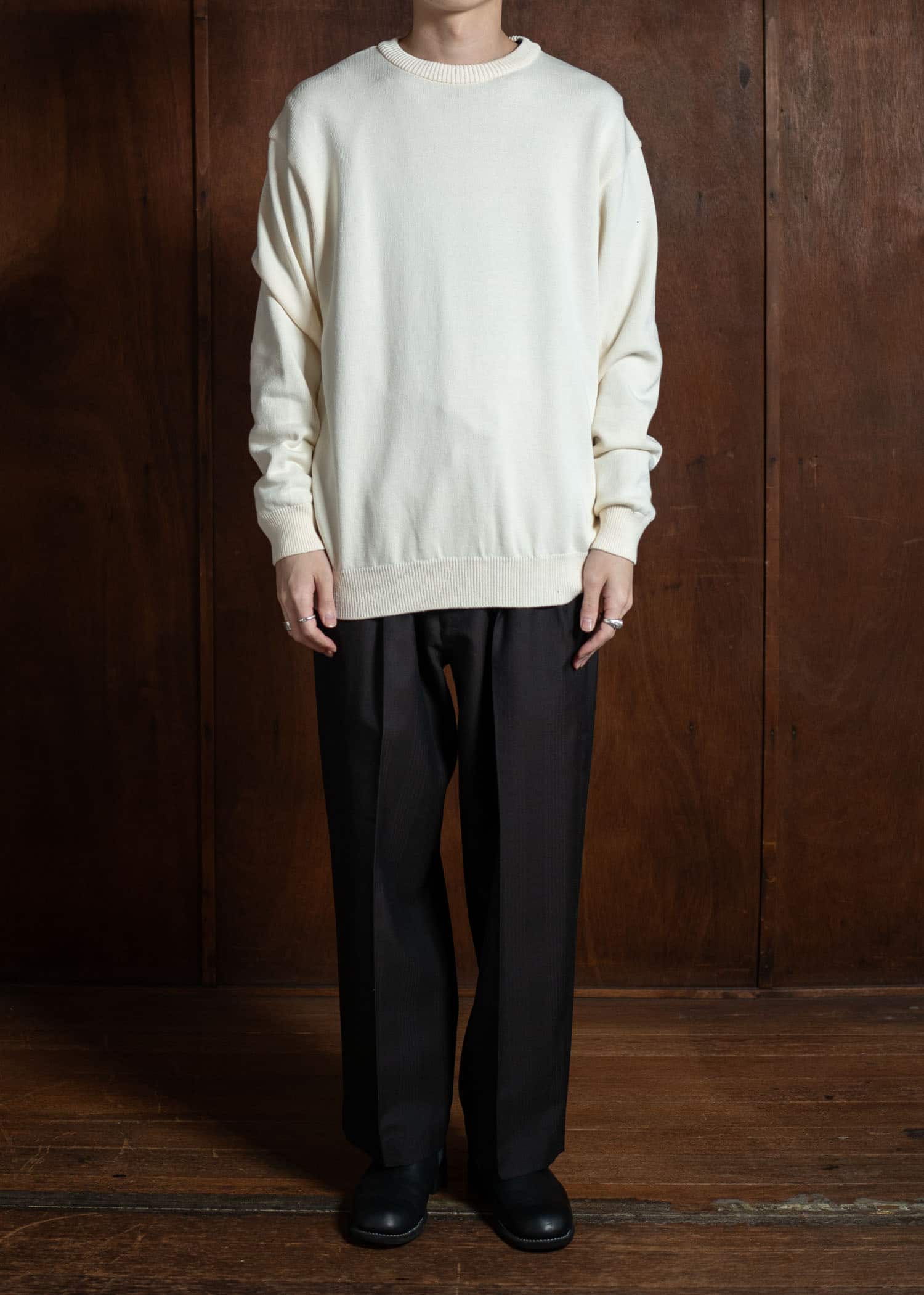 YOKO SAKAMOTO Crew Neck KnitYS-25SS-109-ECRU