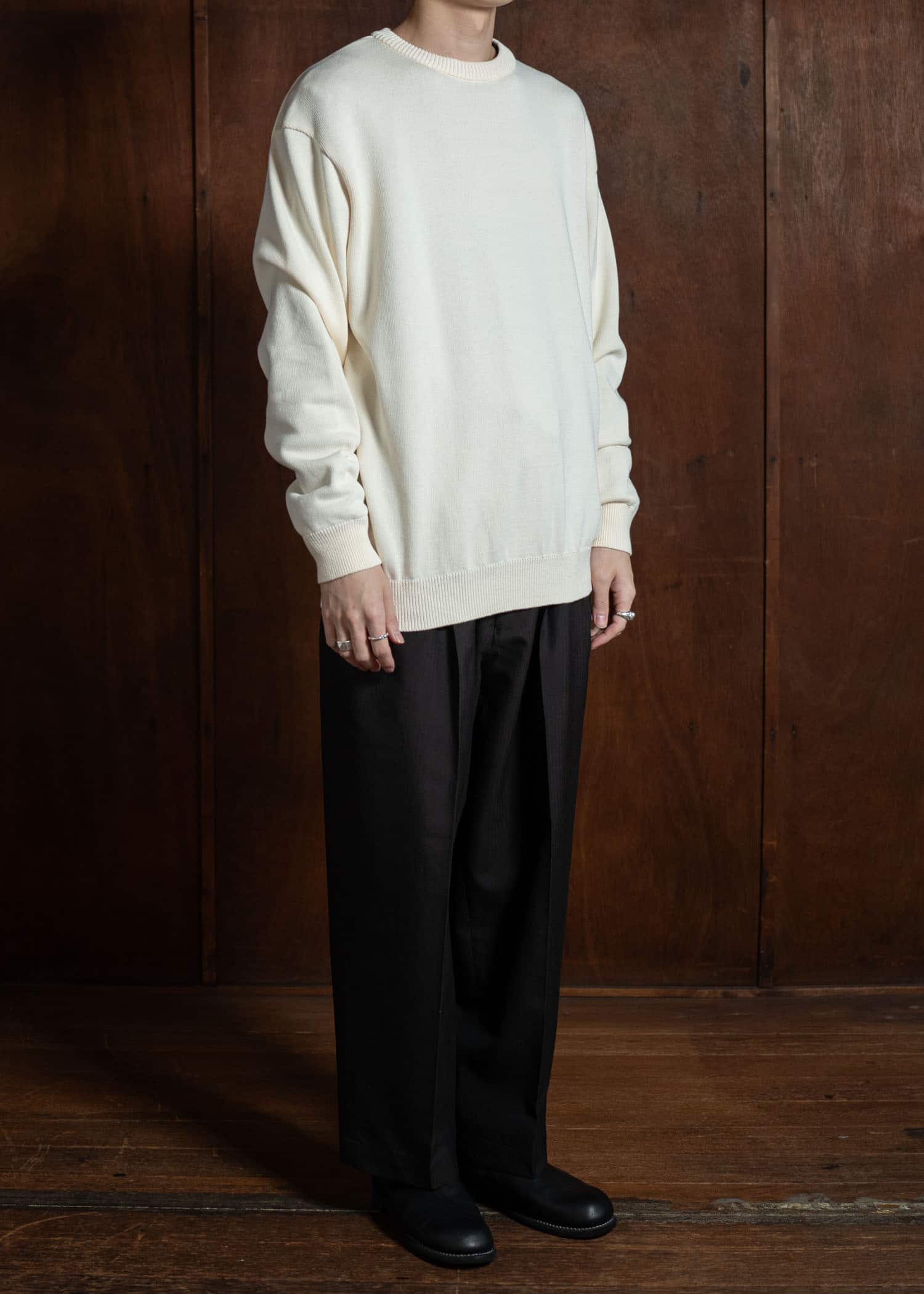 YOKO SAKAMOTO Crew Neck KnitYS-25SS-109-ECRU