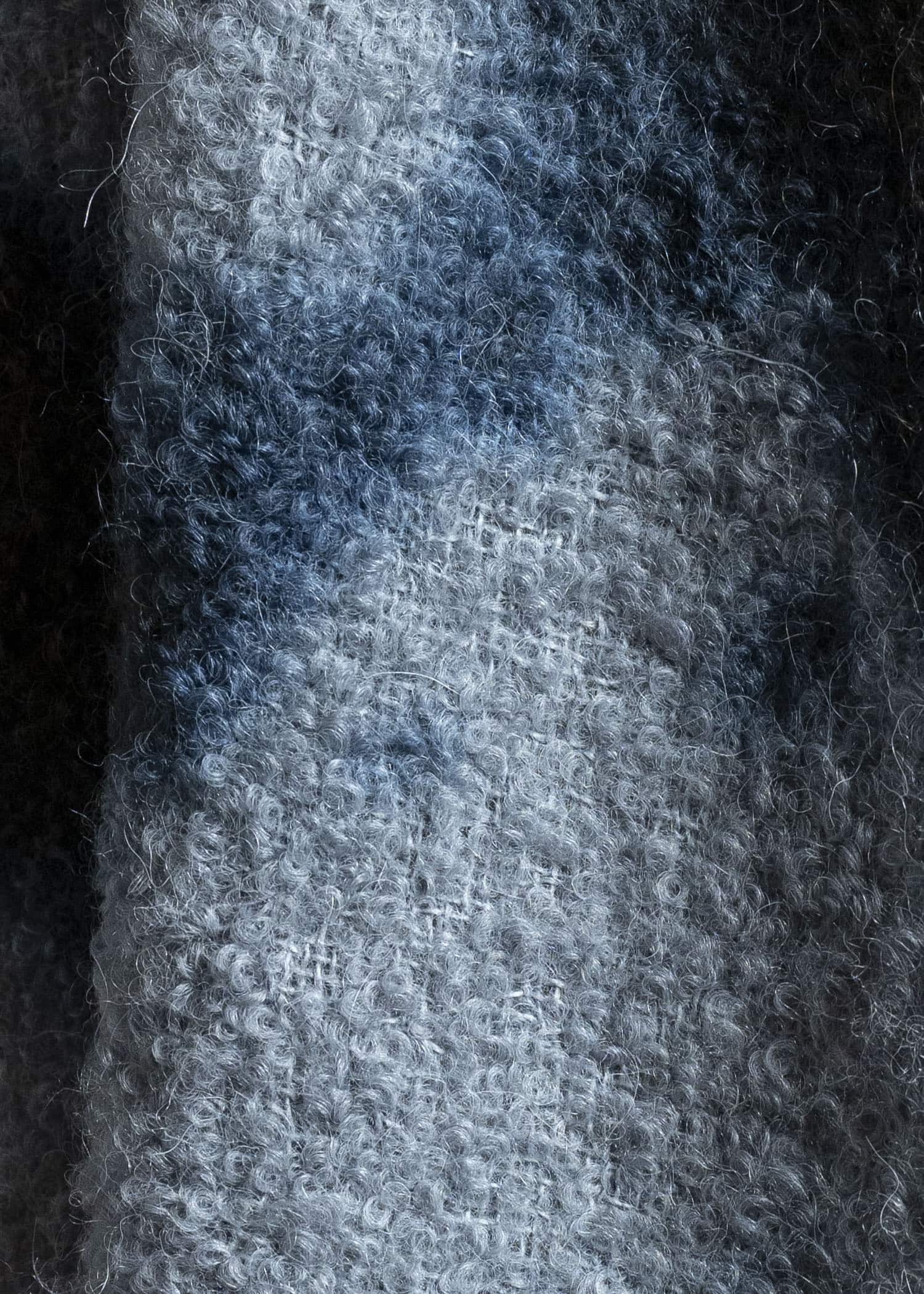 SUZUSAN 1002AP-010 Hand Woven Bouclé Throw 1013 Black - SilverGrey