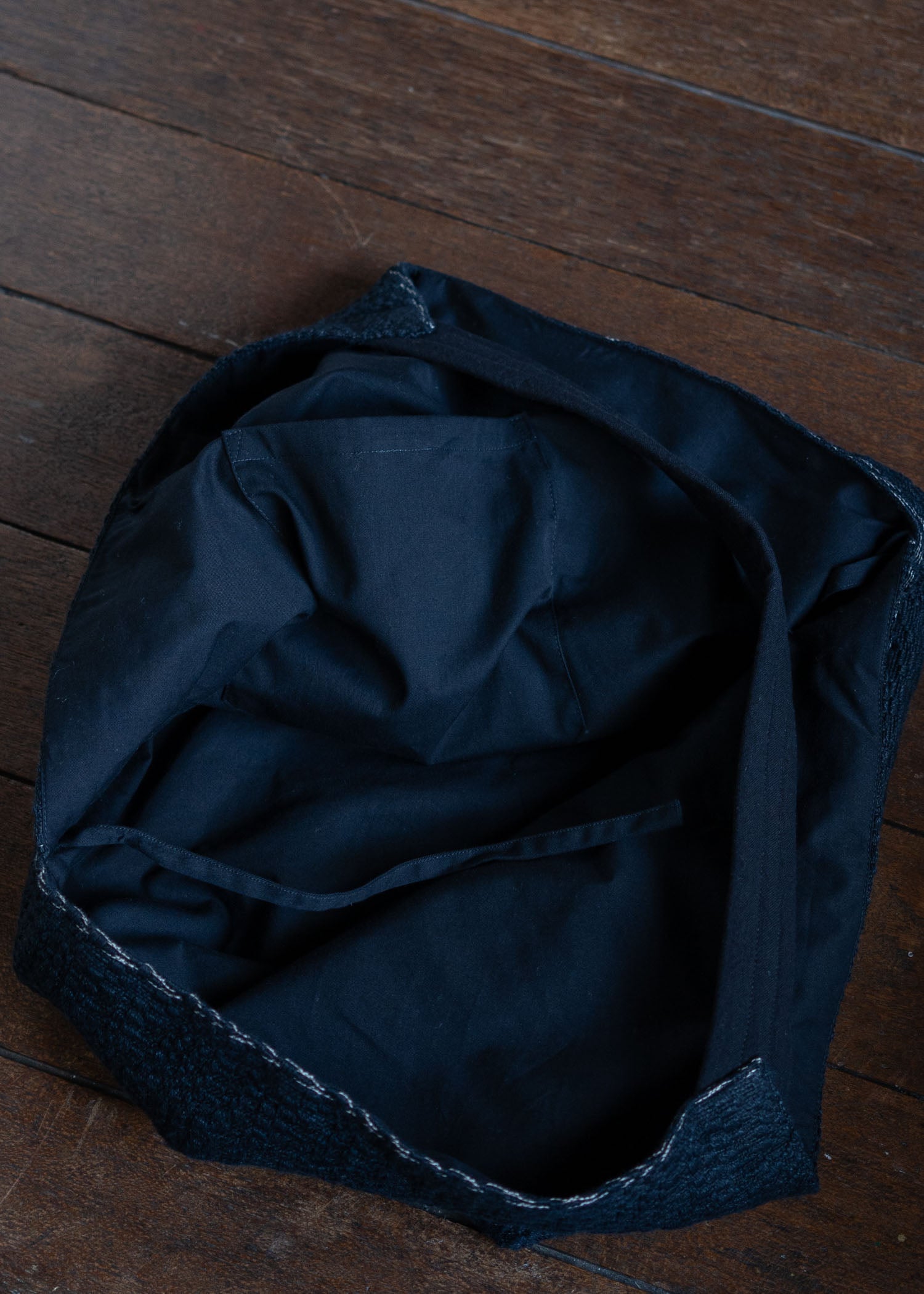 JAN-JAN VAN ESSCHE BAG#36TSUNO BUKURO STYLE HAND WOVEN BAG BROKEN WAVES BLACK
