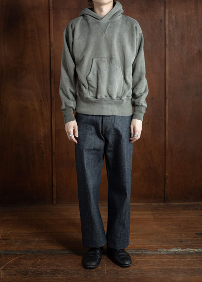 Taiga Takahashi Hooded Sweat Shirt Logwood Dye Grey Lot.606