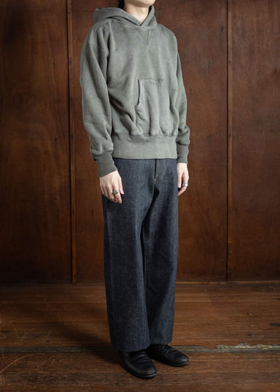 Taiga Takahashi Hooded Sweat Shirt Logwood Dye Grey Lot.606