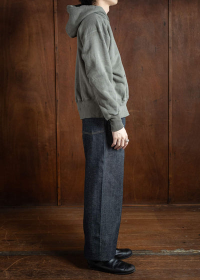 Taiga Takahashi Hooded Sweat Shirt Logwood Dye Grey Lot.606
