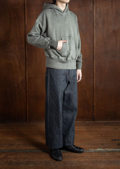 Taiga Takahashi Hooded Sweat Shirt Logwood Dye Grey Lot.606