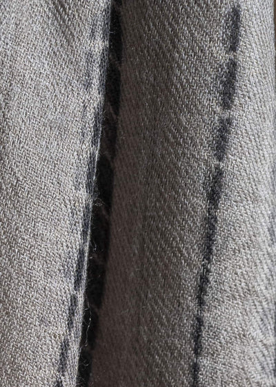 SUZUSAN 0013W-021 Hand Woven Baby W ool Shawl 1065 Black x Light Coffee