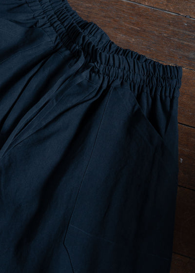 JAN-JAN VAN ESSCHE TROUSERS#80LOOSE FIT LOW CROTCH TROUSERS WASHI SHIRTING BLACK