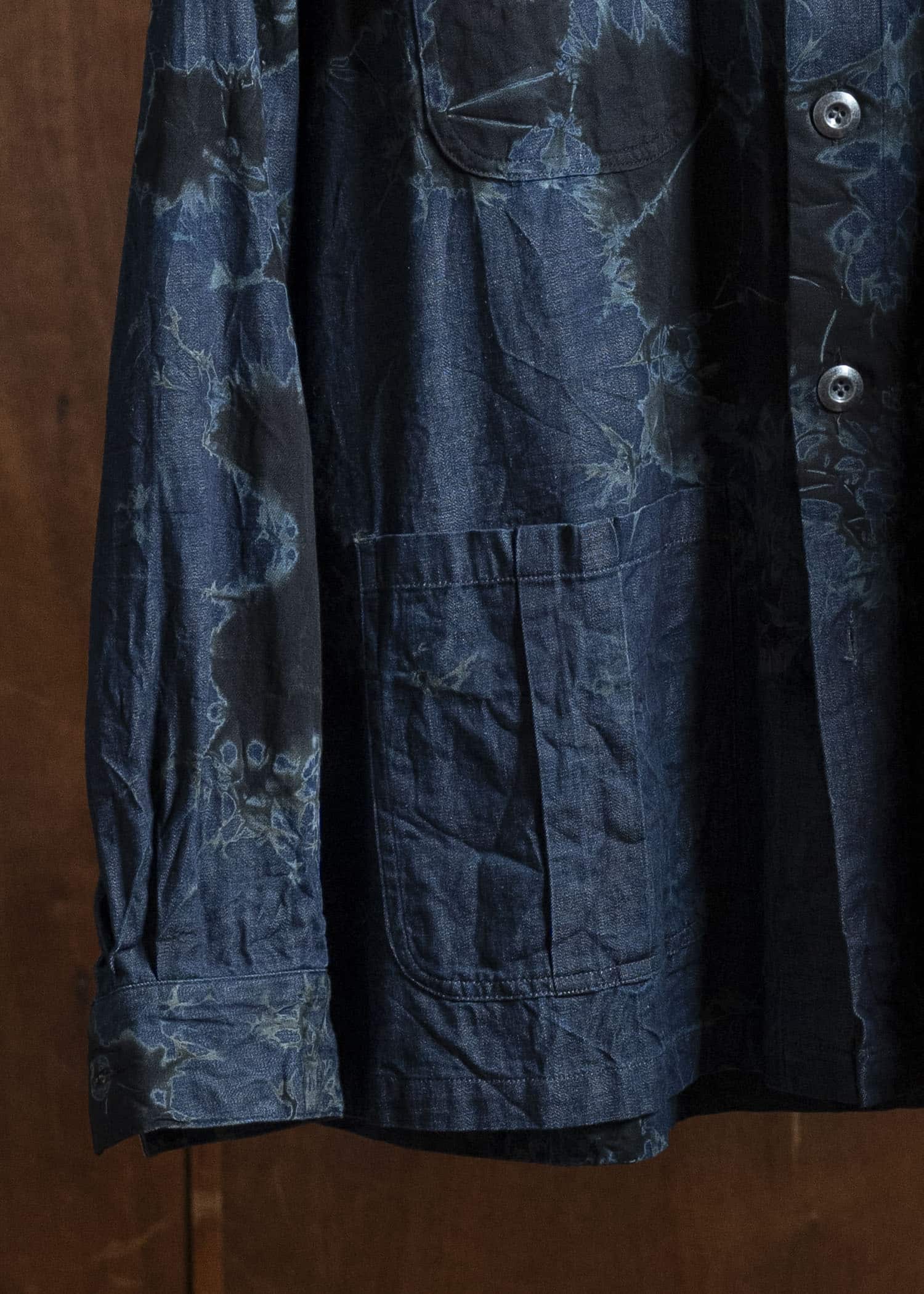 SUZUSAN 4071C-010 Pima Cotton Denim Four Pockets Overshirt 1098 Black - Indigo