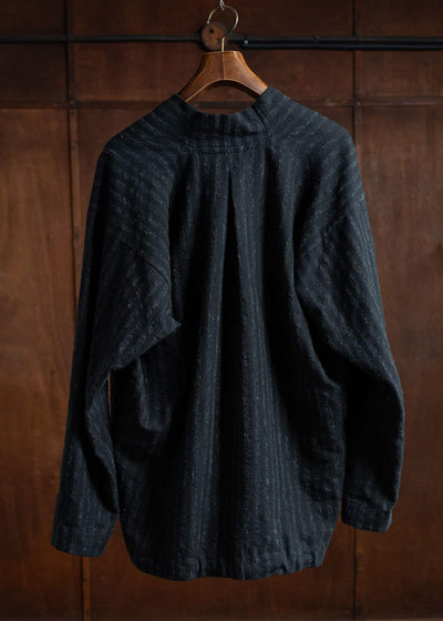 JAN-JAN VAN ESSCHE "SWEAT#56" BLACK STRIPED WOOL COTTON CLOTH