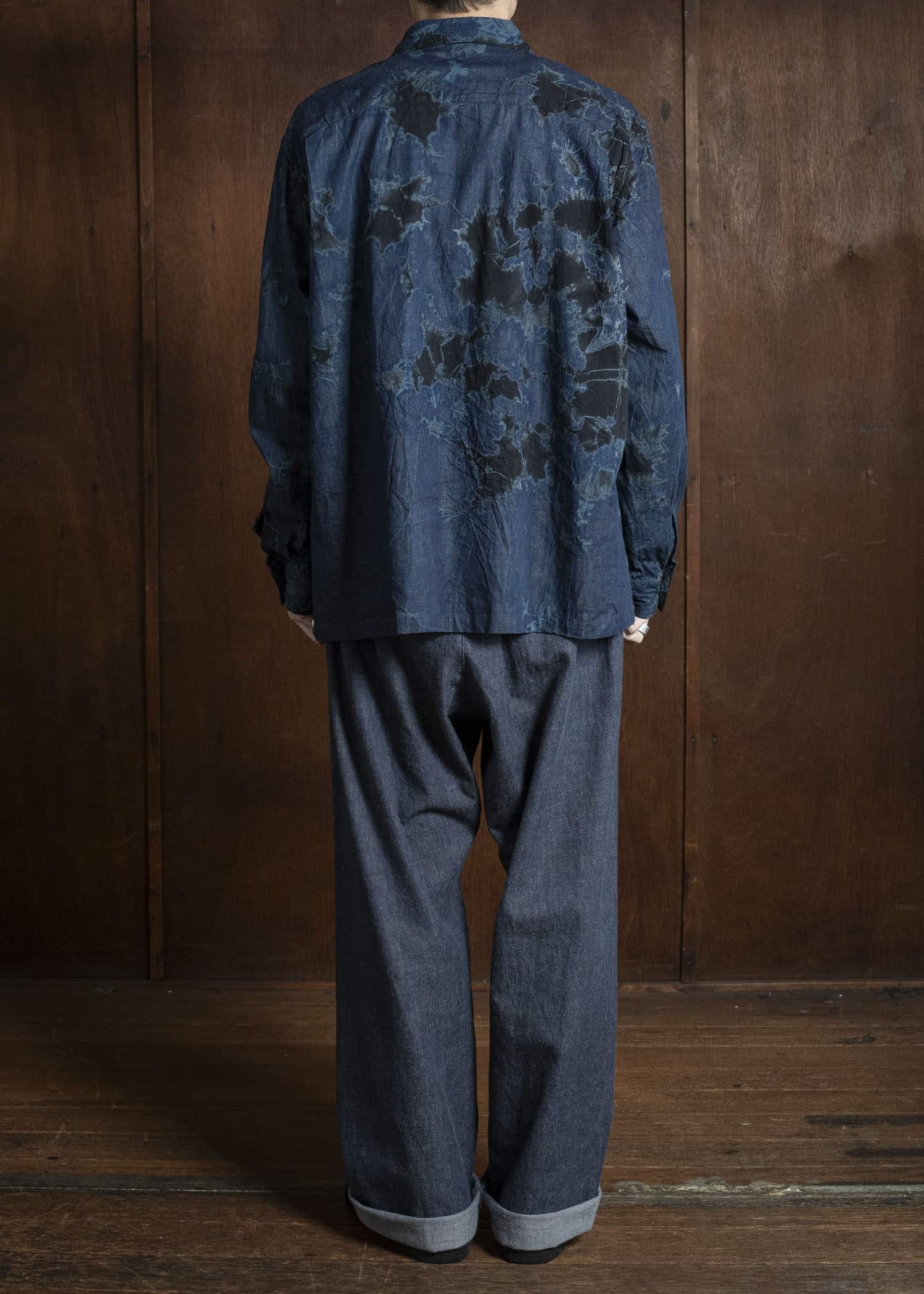 SUZUSAN 4071C-010 Pima Cotton Denim Four Pockets Overshirt 1098 Black - Indigo