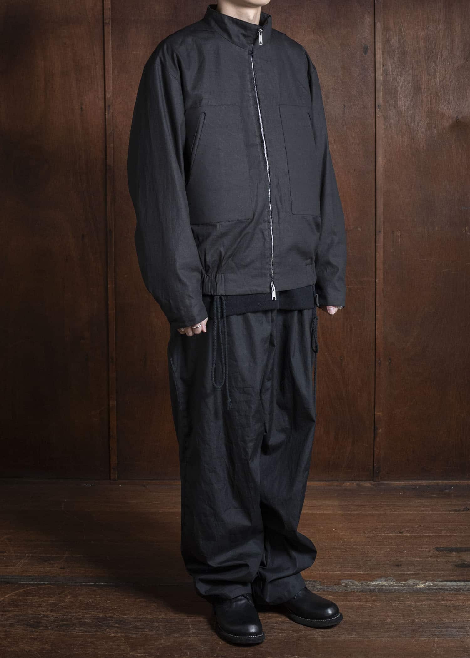 BIBLIOTHERK BR-PT03-AW25-02 TRACK TROUSERS BLACK