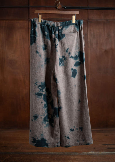 SUZUSAN Wool Cashmare Herringbone Drawstring Wide Pants Spruce X Muddy Brown 5041WNK-010