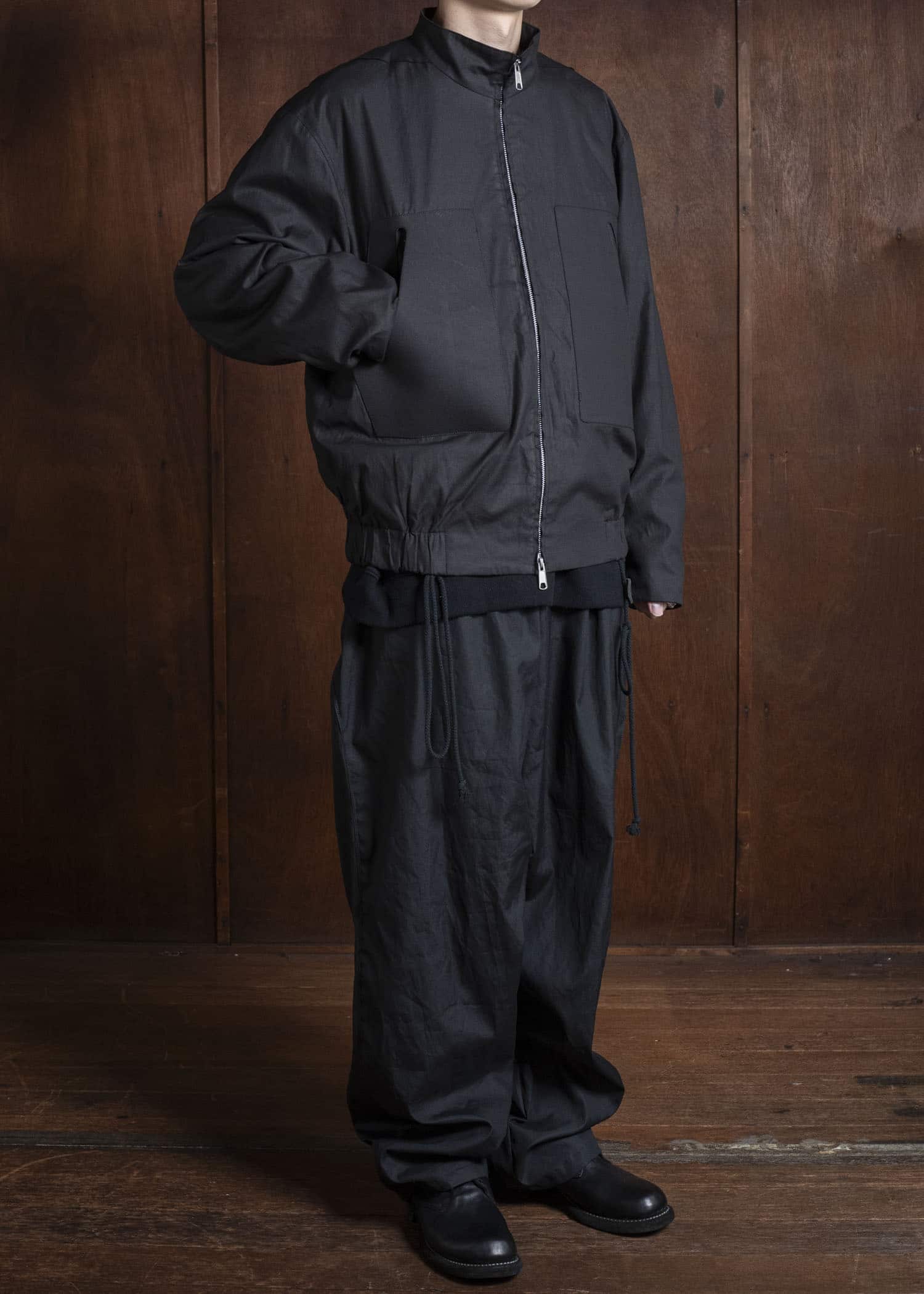 BIBLIOTHERK BR-PT03-AW25-02 TRACK TROUSERS BLACK