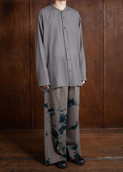 SUZUSAN Wool Cashmare Herringbone Drawstring Wide Pants Spruce X Muddy Brown 5041WNK-010