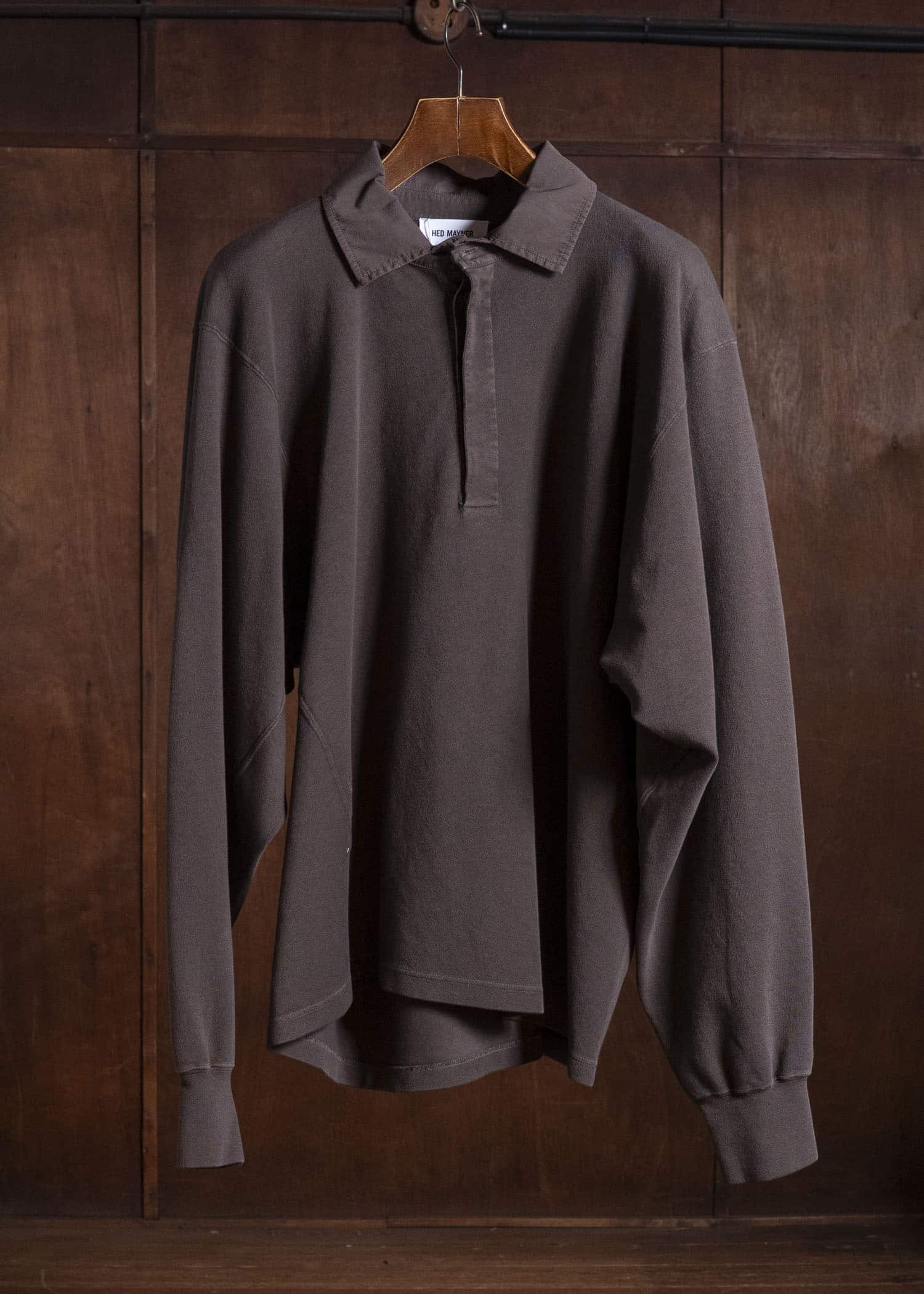 HED MAYNER LONG SLEEVE POLO BROWN HMMD70041RHD325