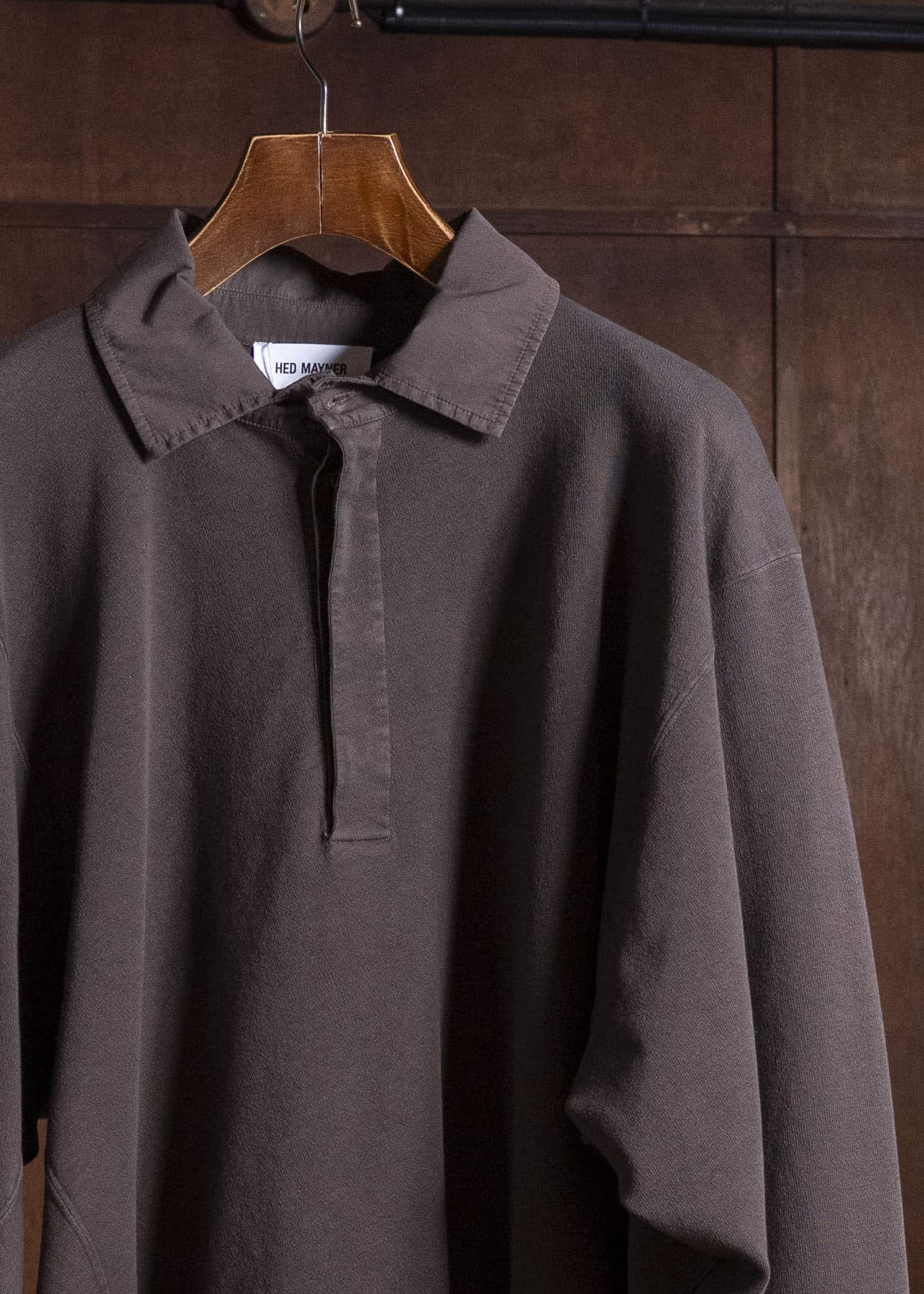 HED MAYNER LONG SLEEVE POLO BROWN HMMD70041RHD325