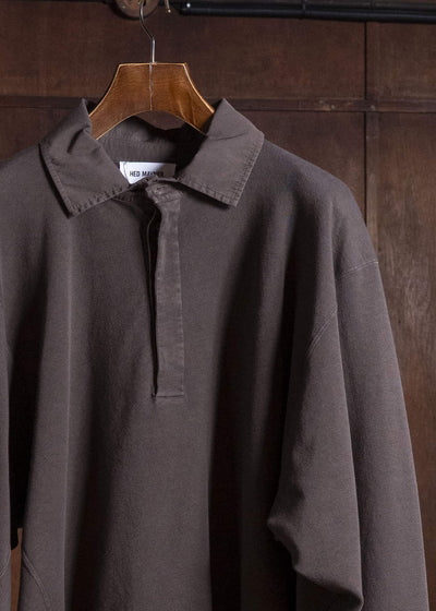 HED MAYNER LONG SLEEVE POLO BROWN HMMD70041RHD325