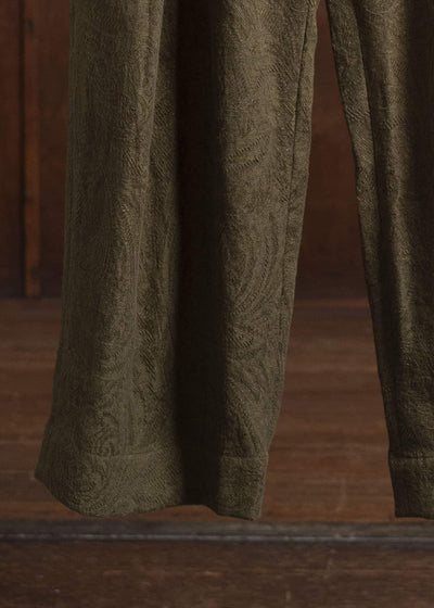 ZIGGY CHEN 0W2520501 JACQUARD TROUSERS 54-OLIVE